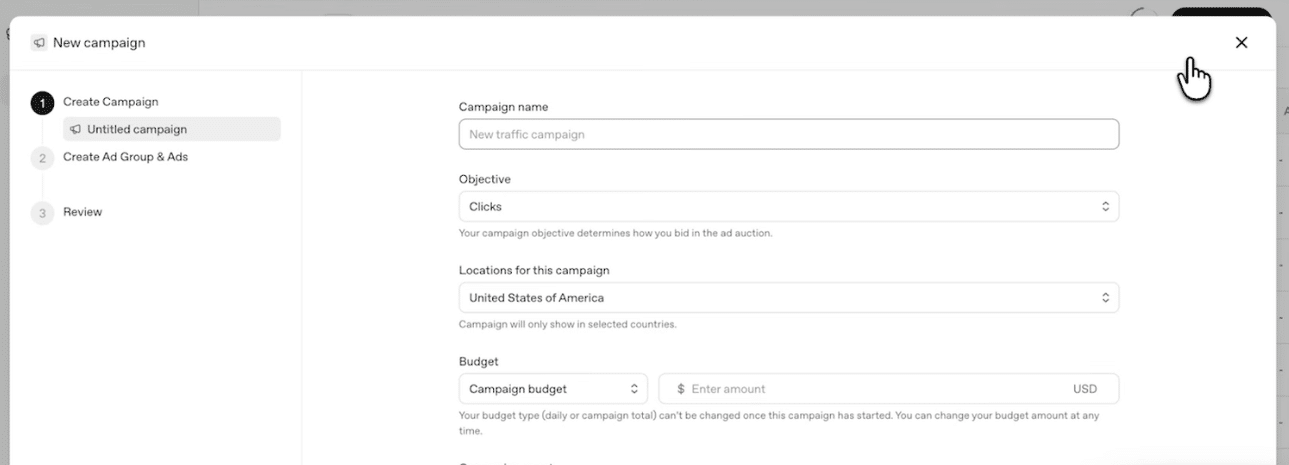 Creating a ChatGPT Ads Campaign